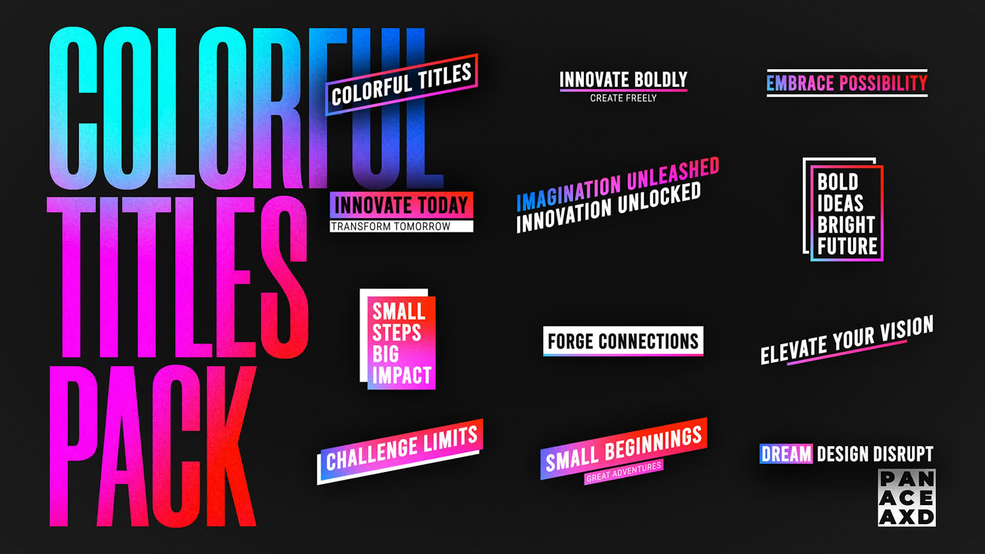 Neon Colorful Titles Pack