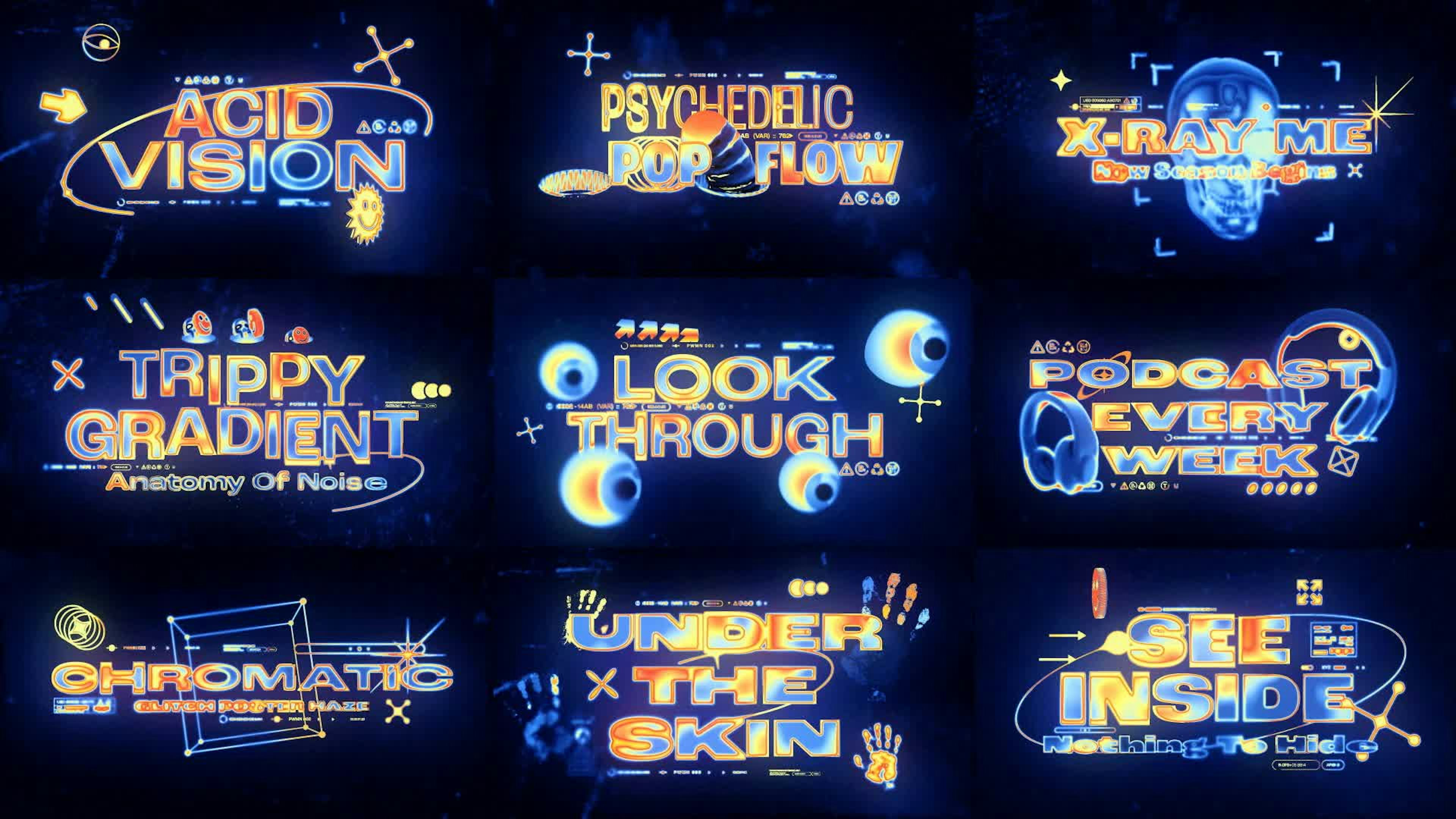 Neon Heat Gradient Titles