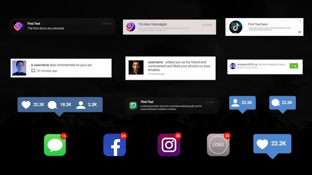 Text Notification Bars • After Effects Template • Uppbeat