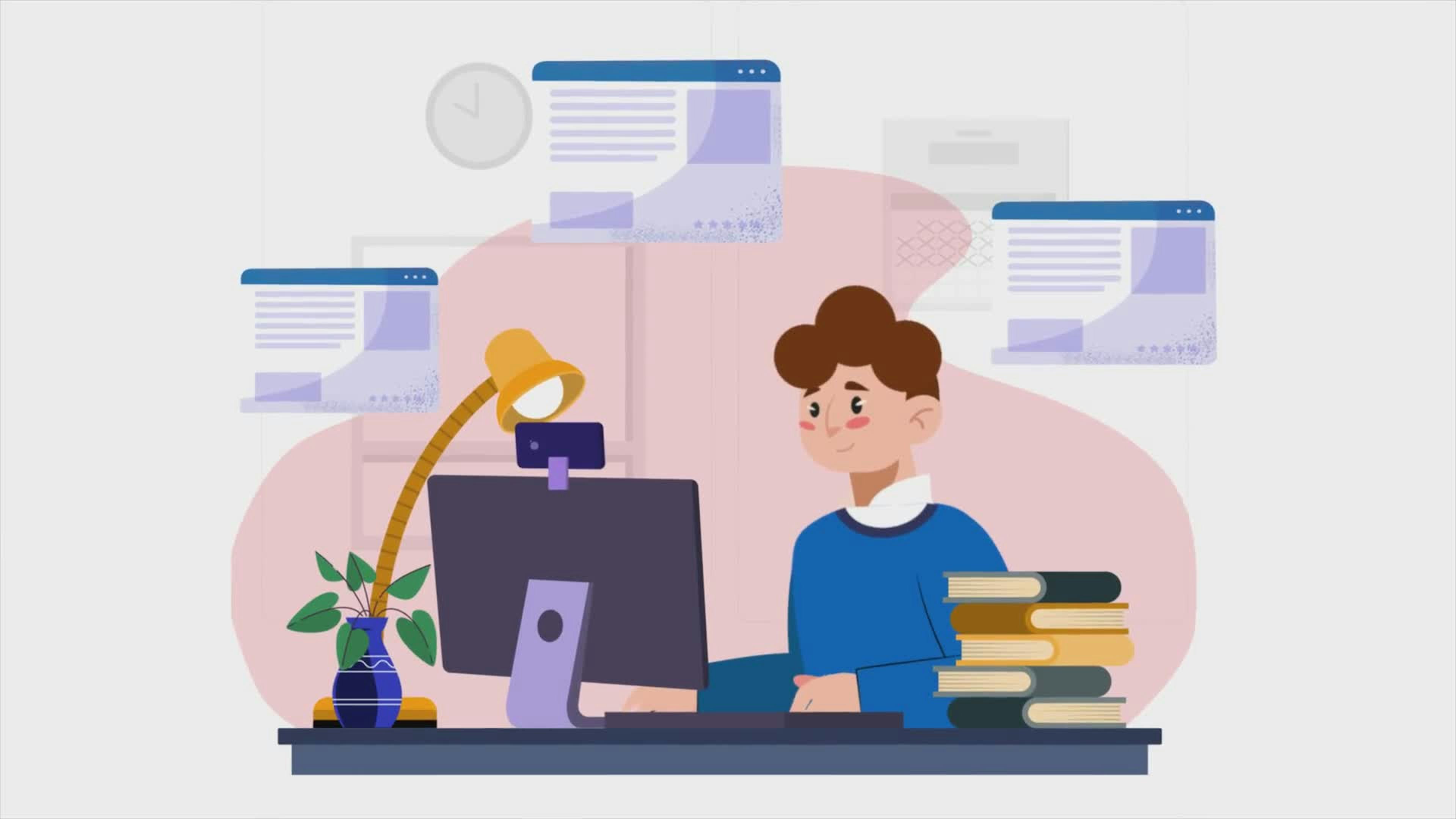 Office Employee Man Working At His Desk