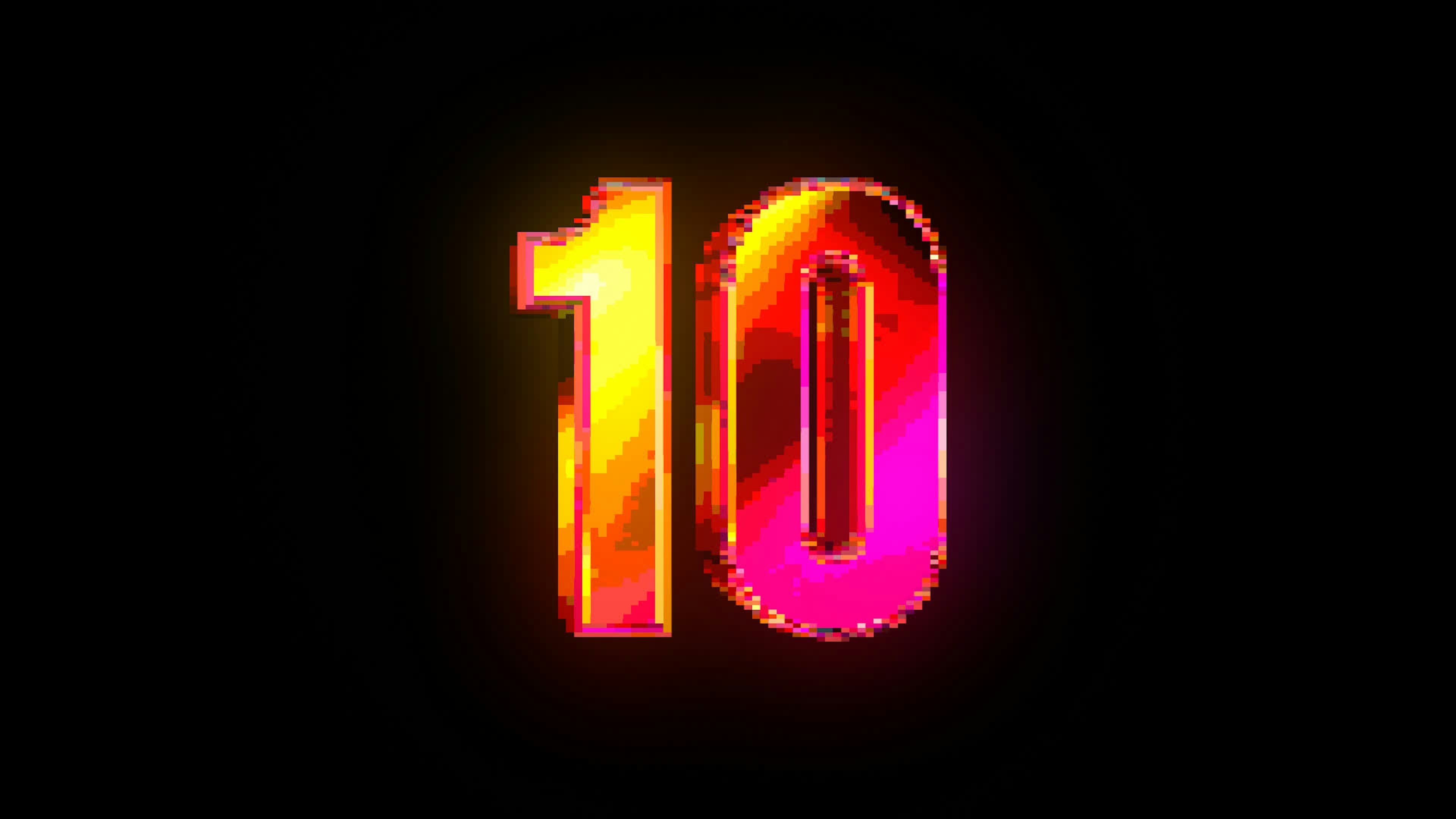 Pixel Retro Iridescent Countdown 10
