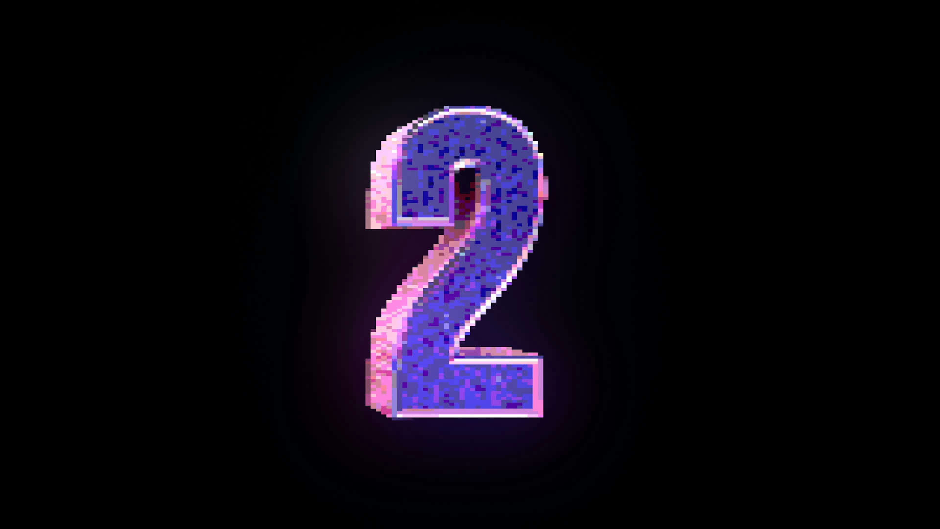 Pixel Retro Iridescent Countdown 2