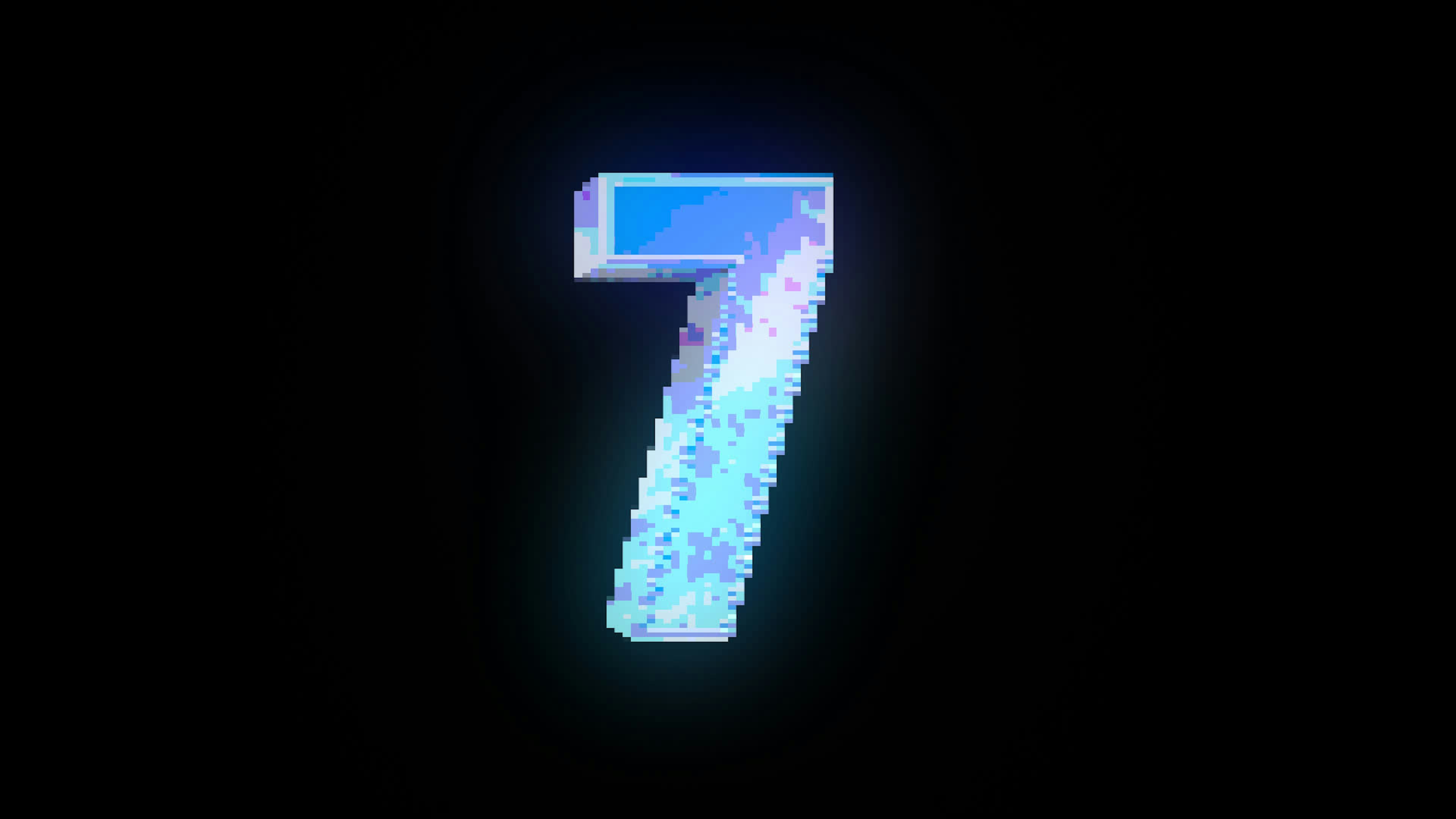 Pixel Retro Iridescent Countdown 7