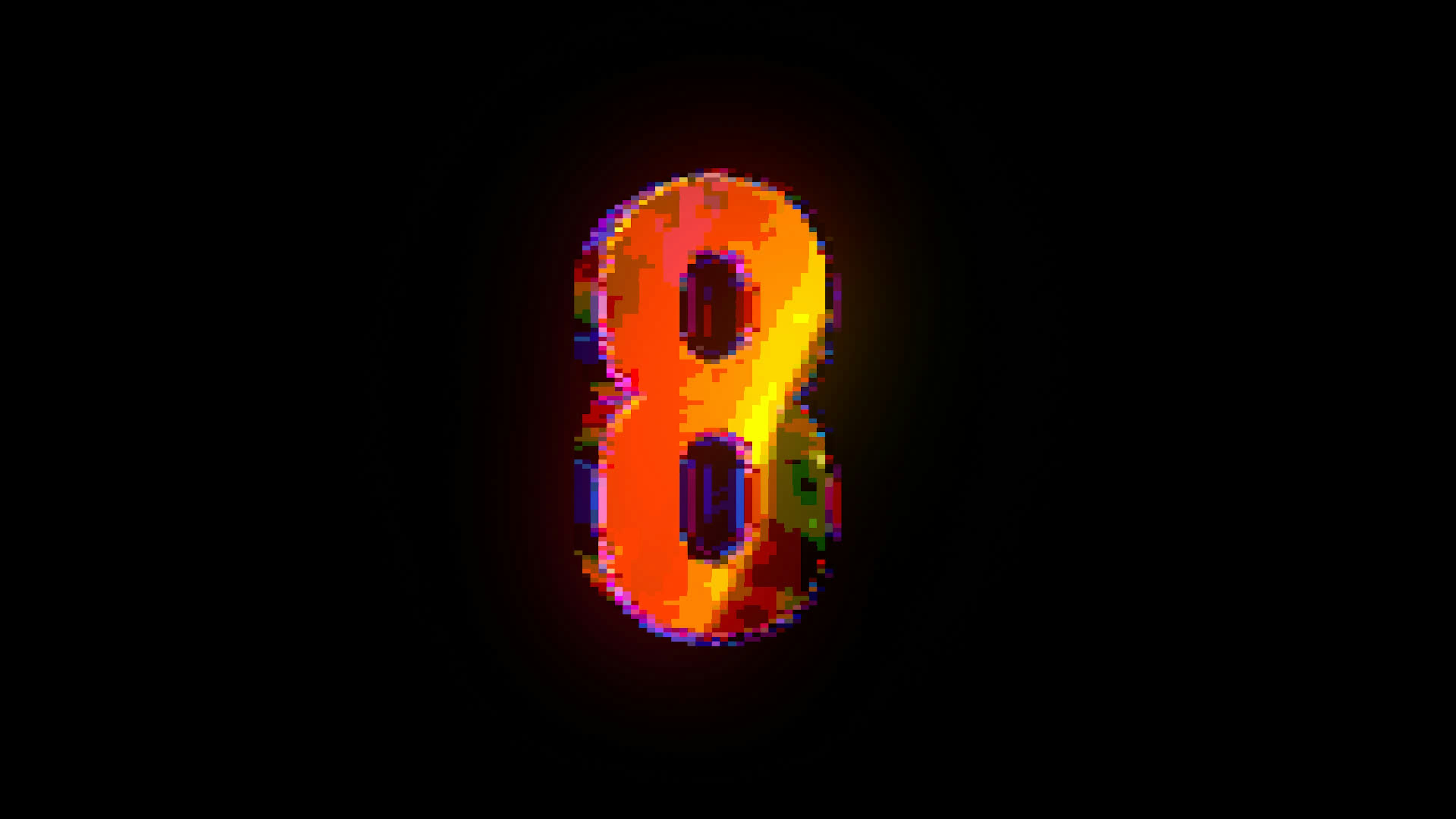 Pixel Retro Iridescent Countdown 8
