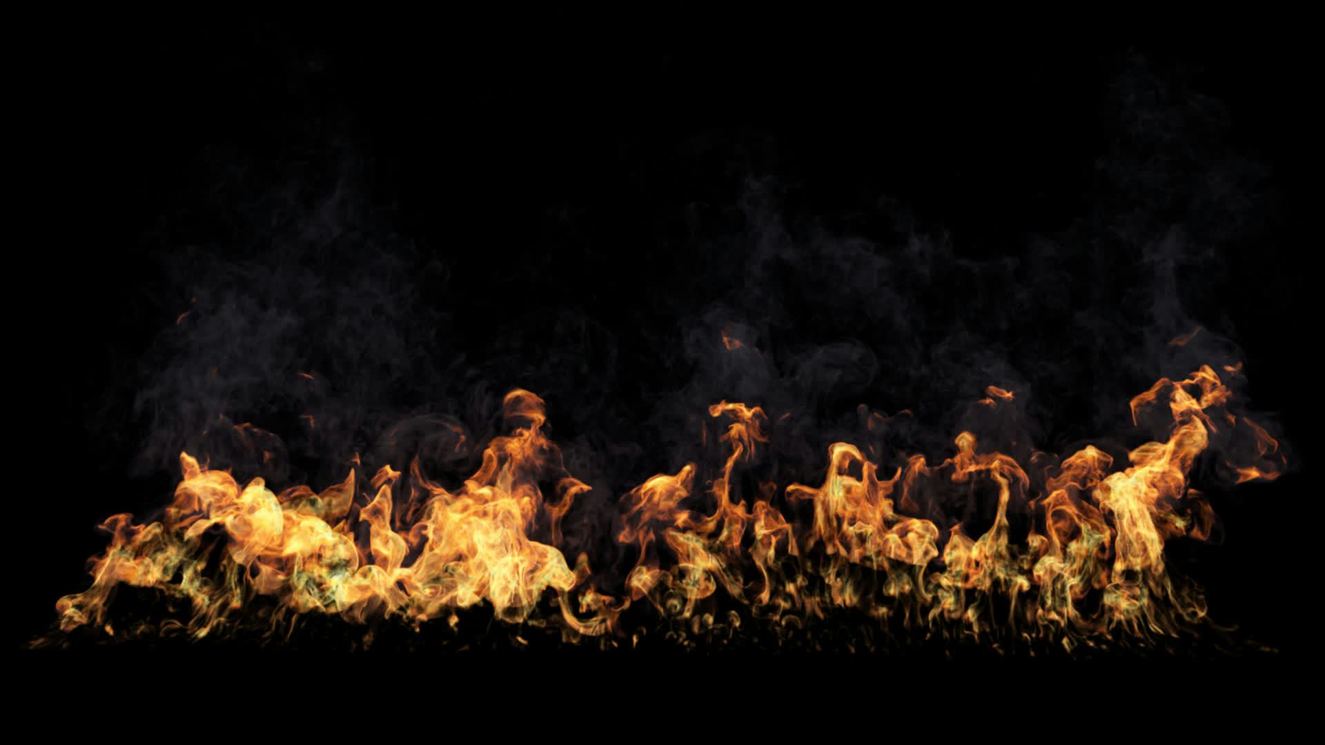 Heavy Fire with Smoke On Alpha • Motion Graphics Template • Uppbeat