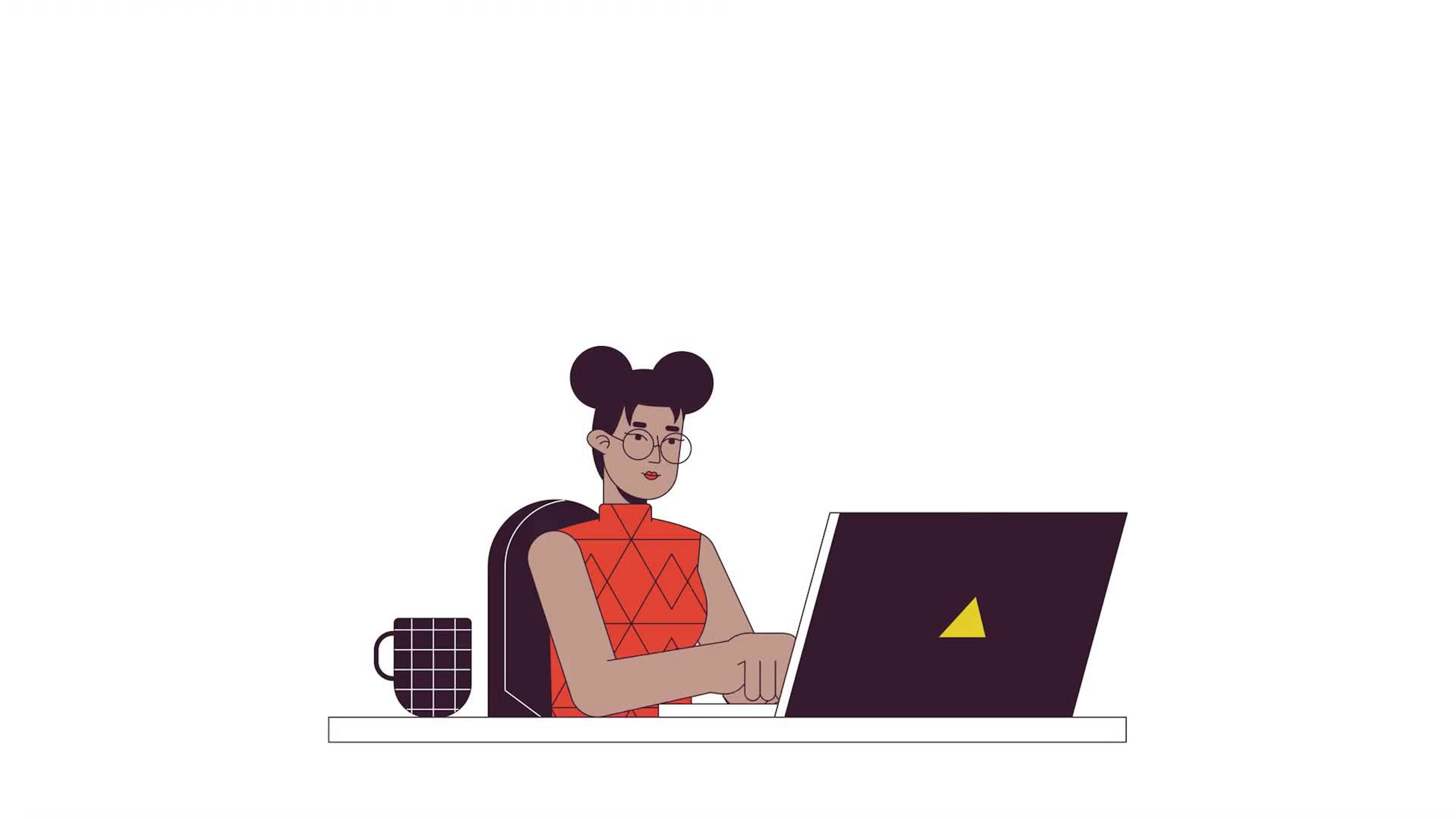 Remote worker communication line  animation