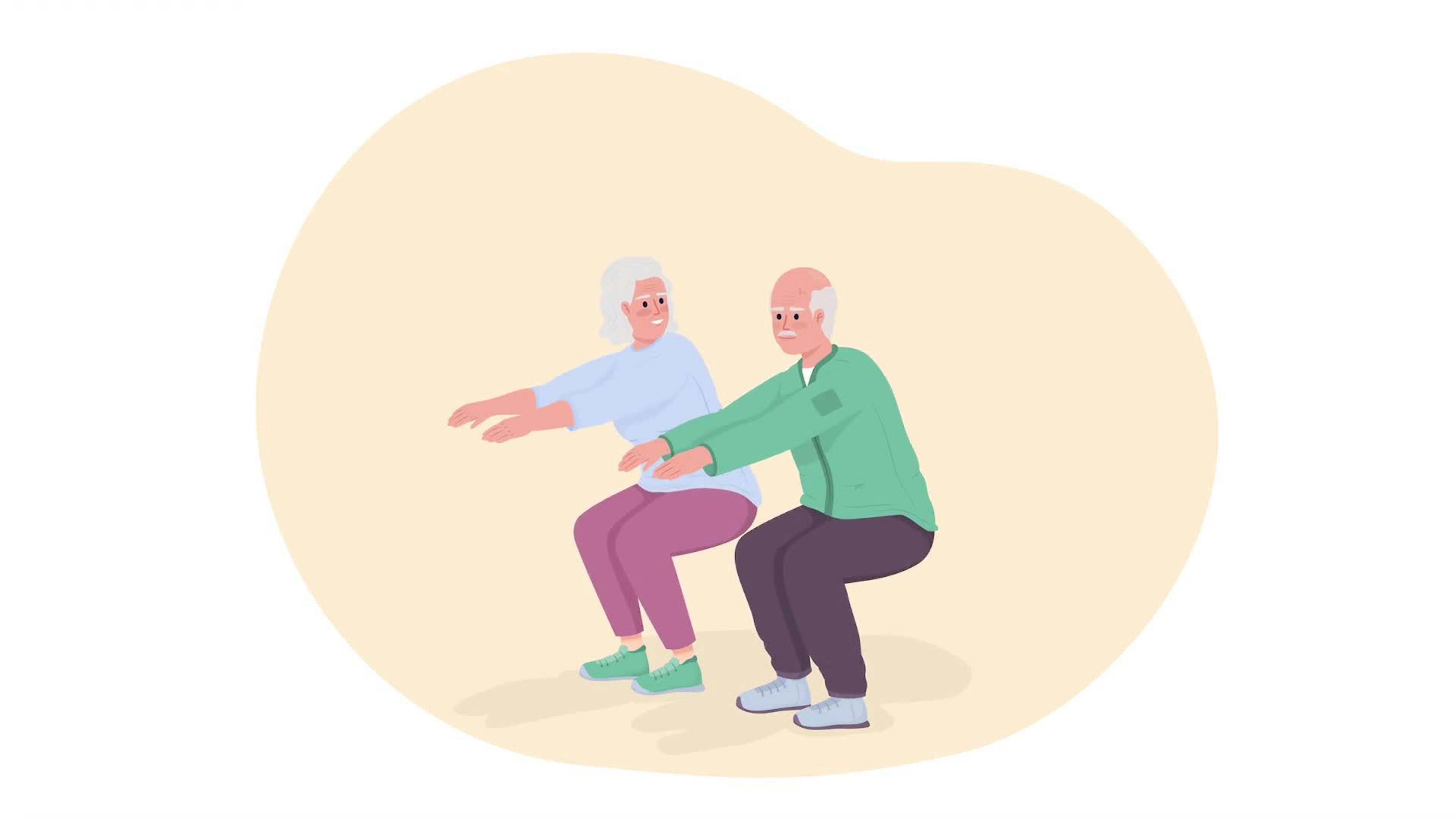 Senior Couple Doing Squats