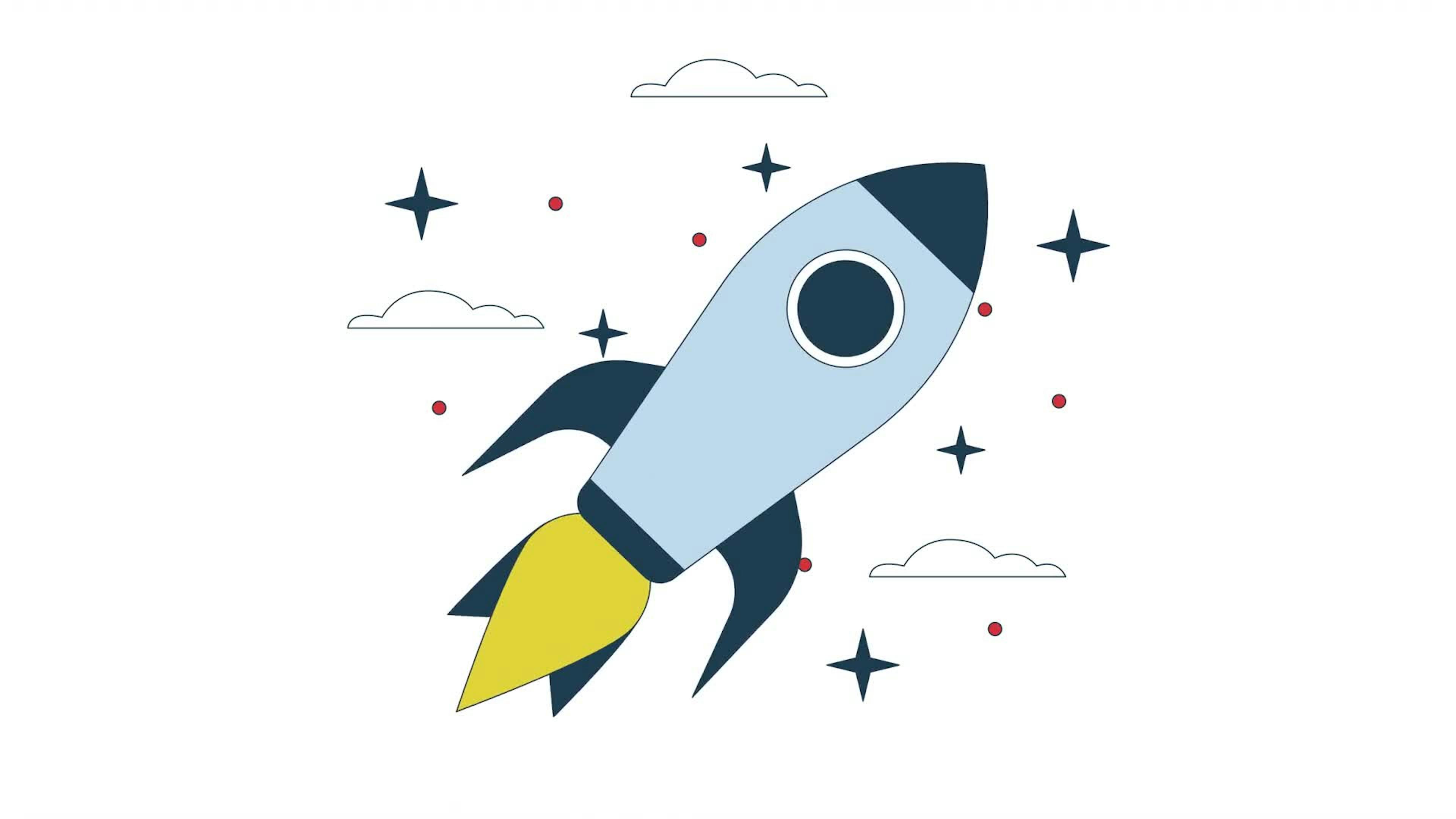 Spaceship In Space Animation