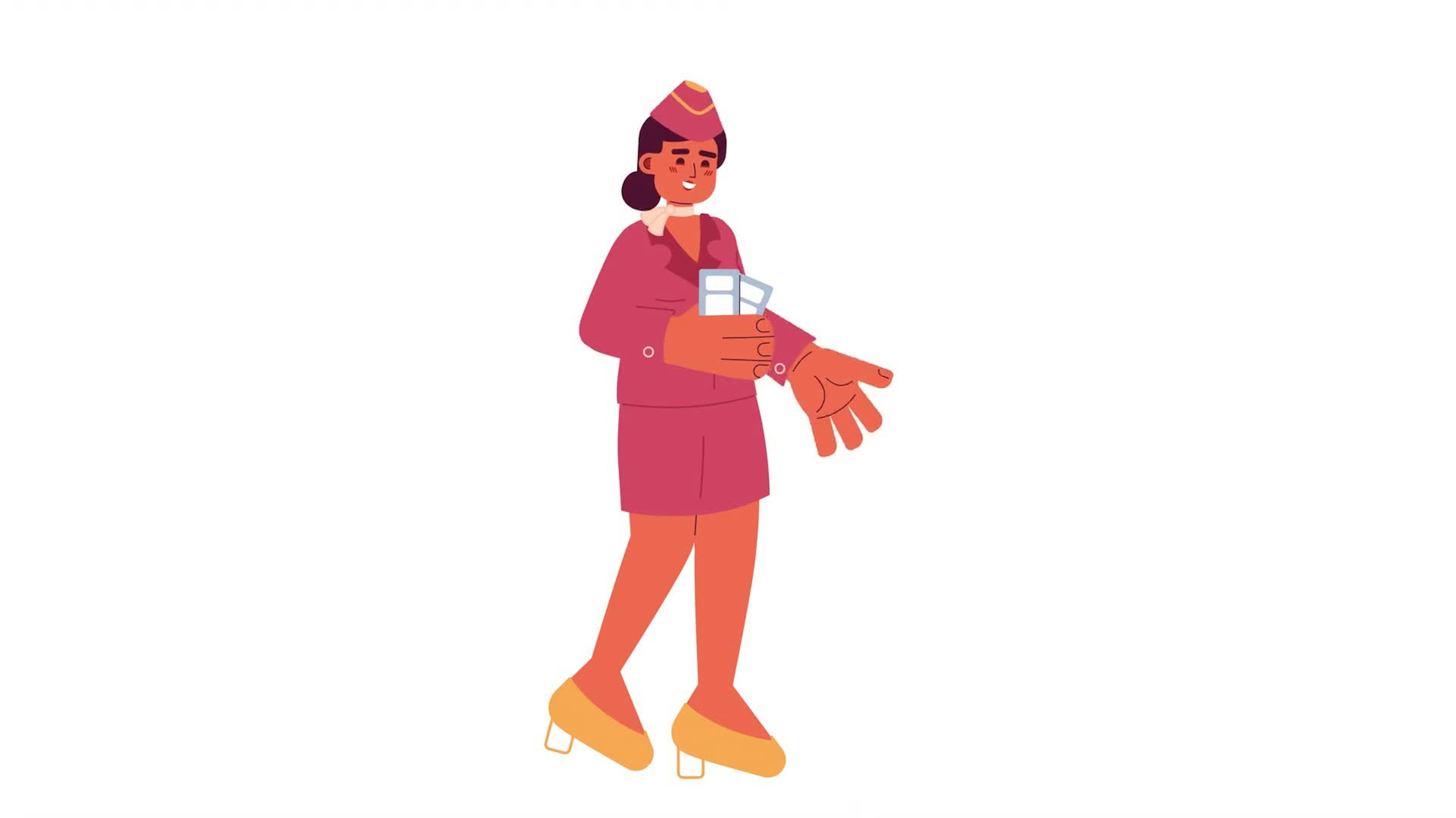 Stewardess Flight Attendant Cartoon Animation