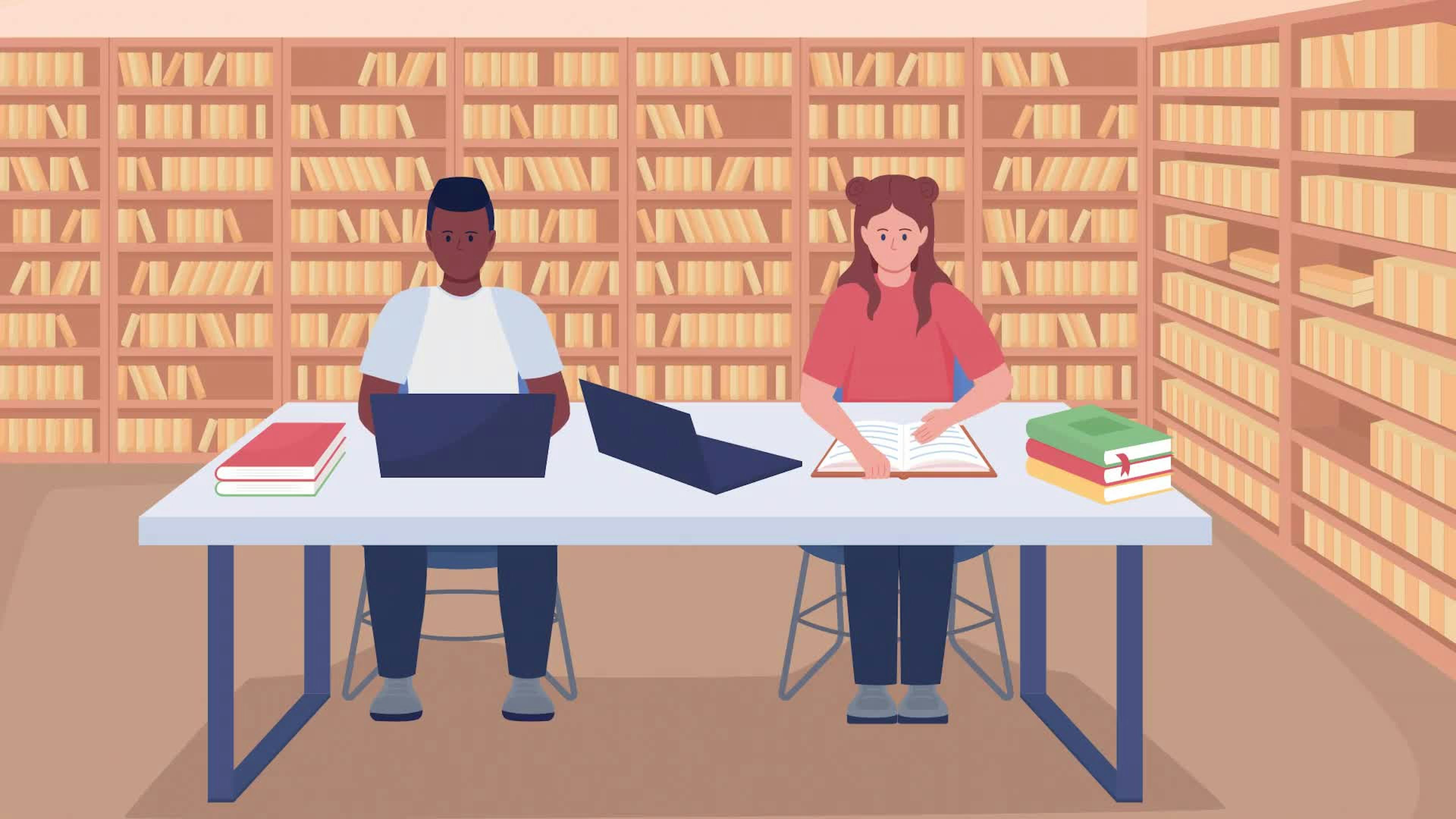 Students Study In Library