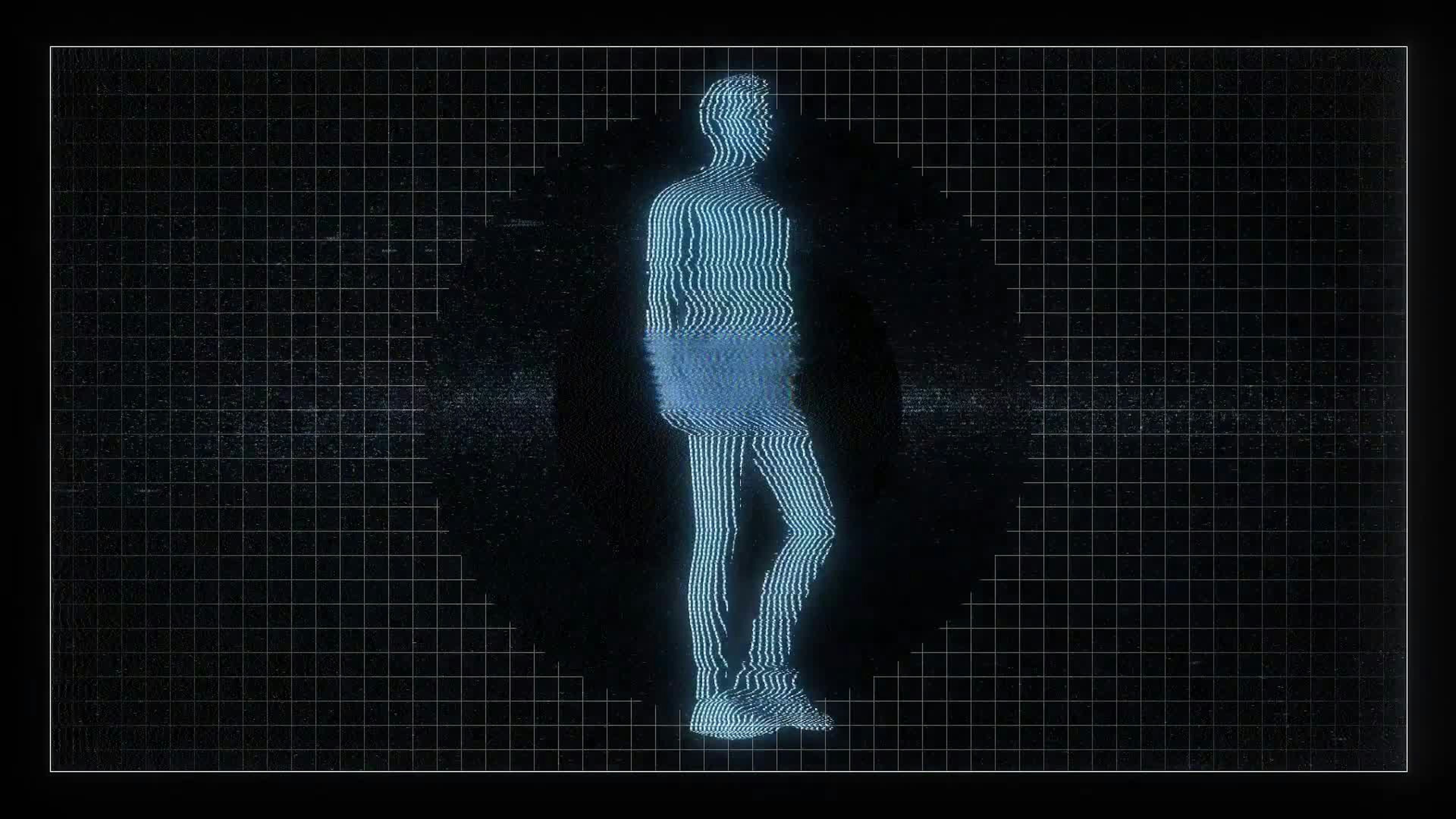Walking Human Figure Digital Screen