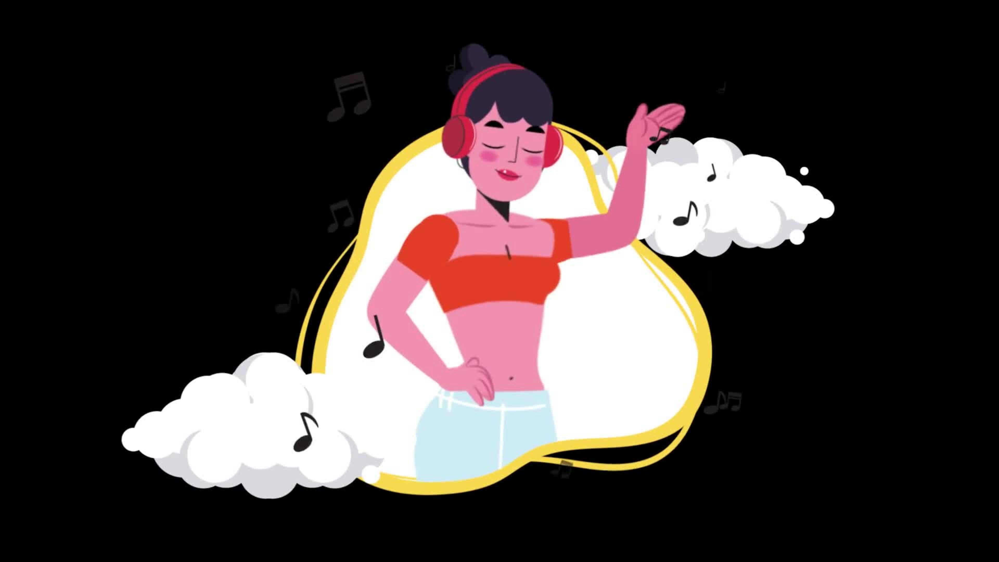 Woman Listening to Music and Enjoying On Alpha