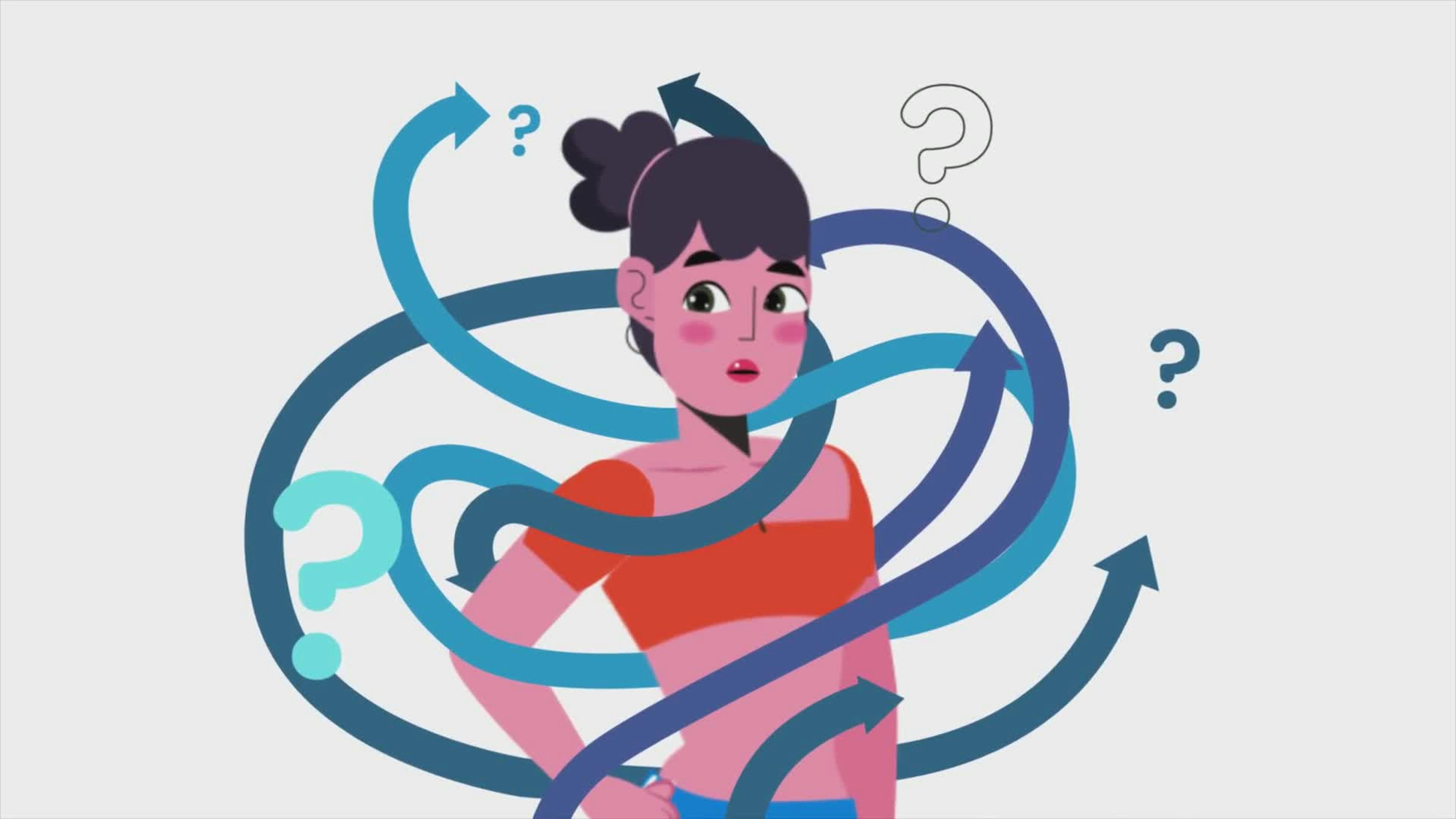 Woman Overwhelmed With Multiple Questions