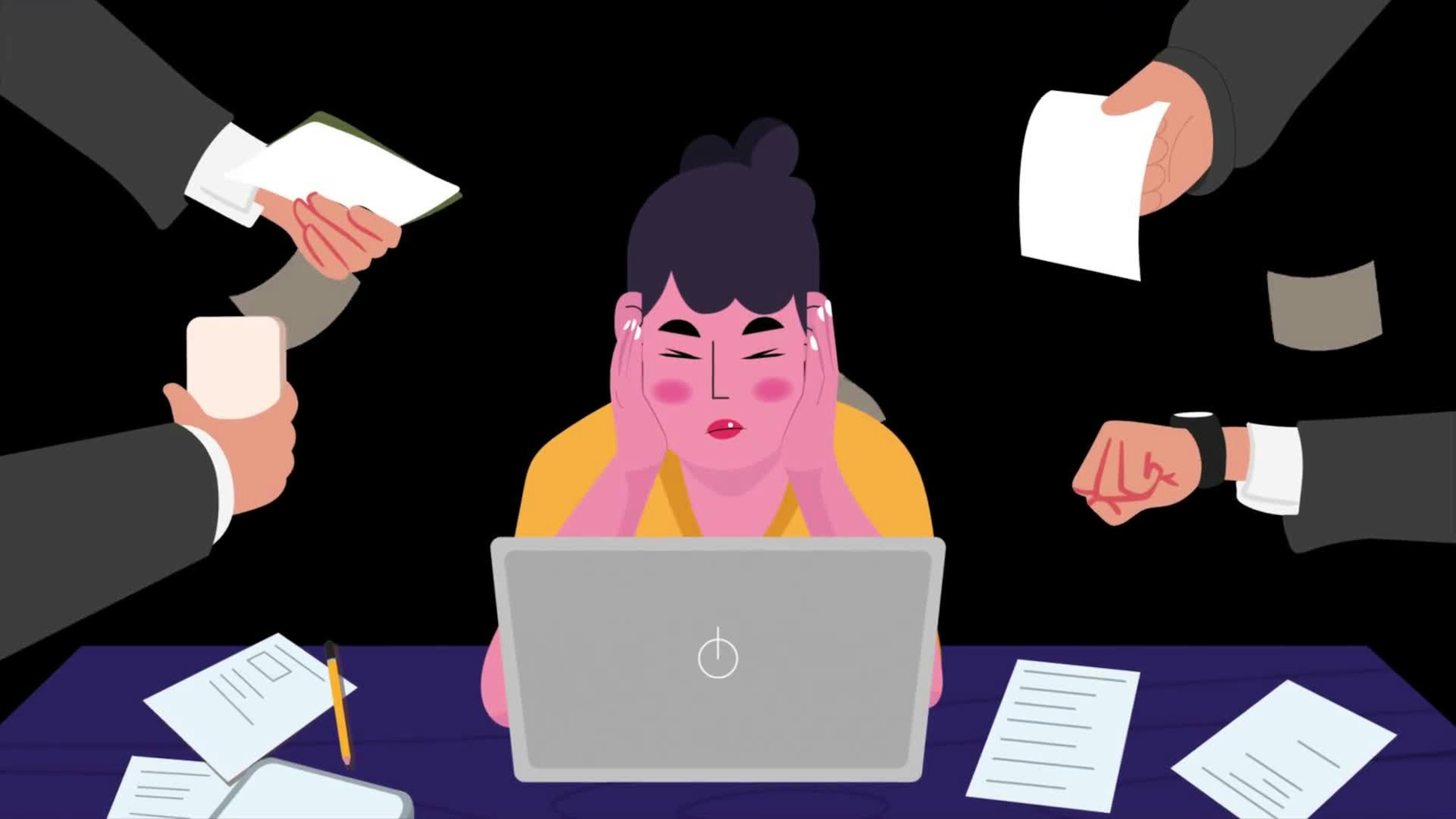 Woman Stressed Out from Work Pressure On Alpha